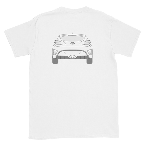 Veloster Line Art front and back t-shirt