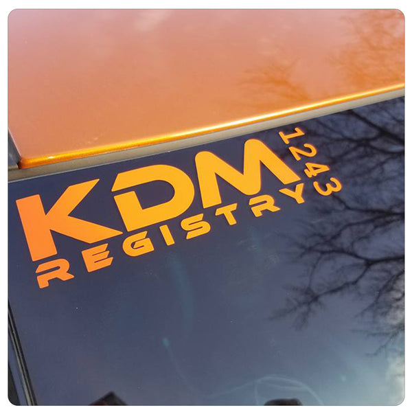 KDM Registry Sticker