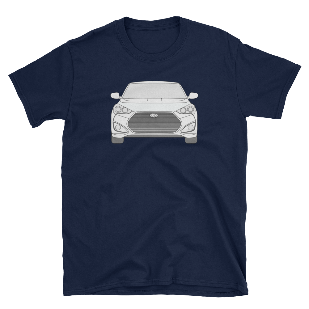 Veloster Line Art front and back t-shirt