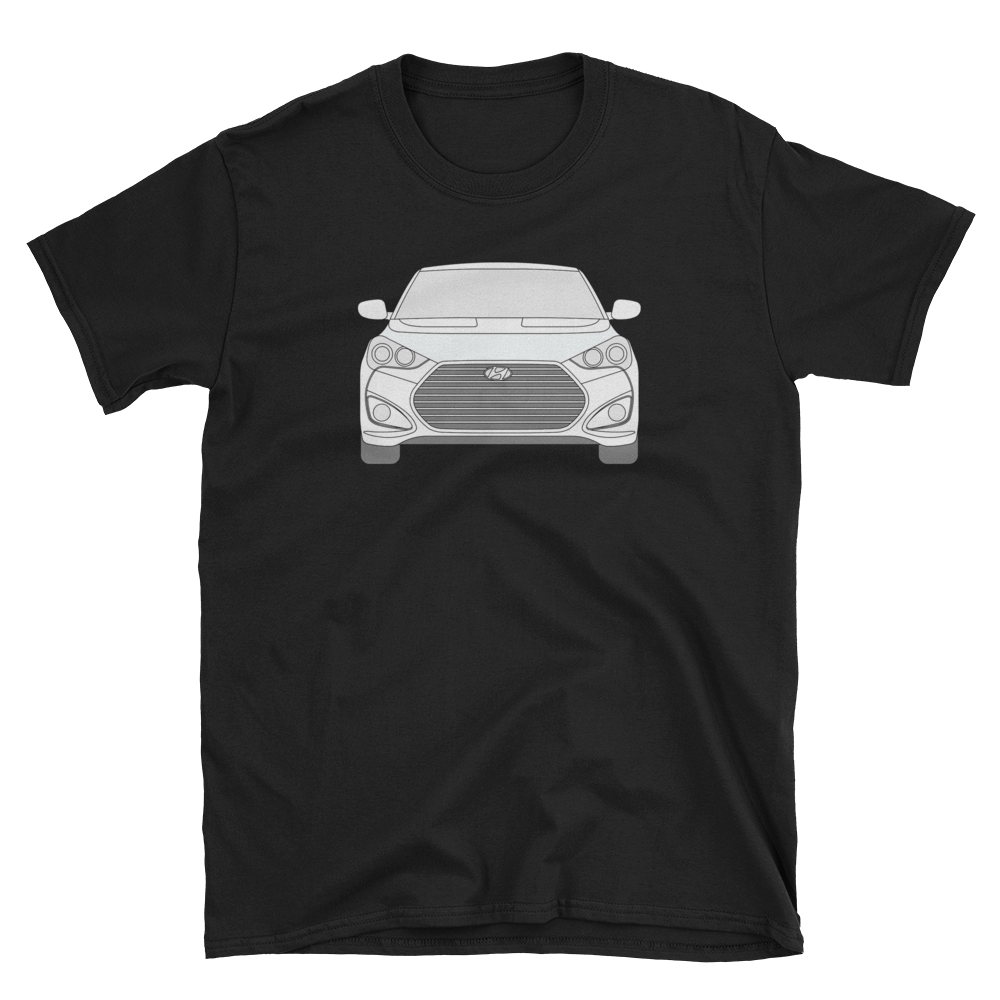 Veloster Line Art front and back t-shirt