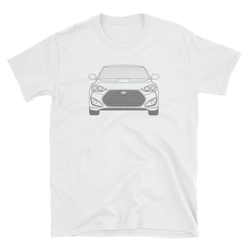 Veloster Line Art front and back t-shirt