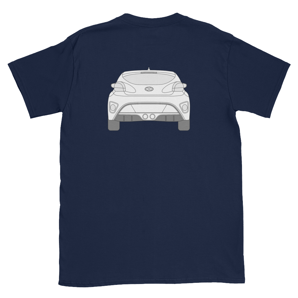 Veloster Line Art front and back t-shirt