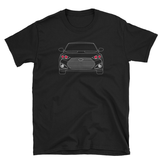 Demon Eye Line Art Veloster T-Shirt (no fill color)